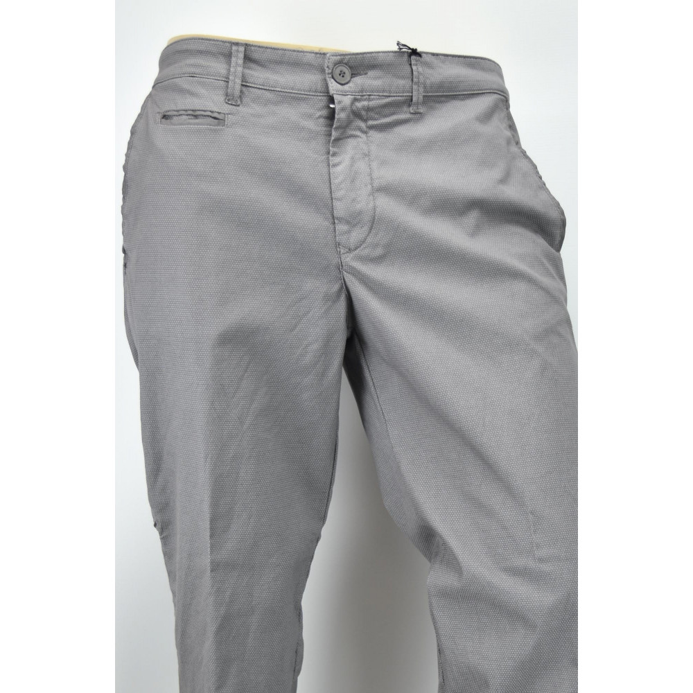 Pantalones de los Hombres Casual Slim Bolsillos Laterales Pequeños Patrones de Algodón - PE