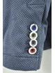Chaqueta de algodón informal deconstruida con estampado geométrico pequeño y 2 botones para hombre