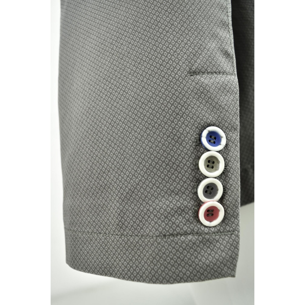 Veste décontractée en coton à petits motifs géométriques pour hommes 2 boutons