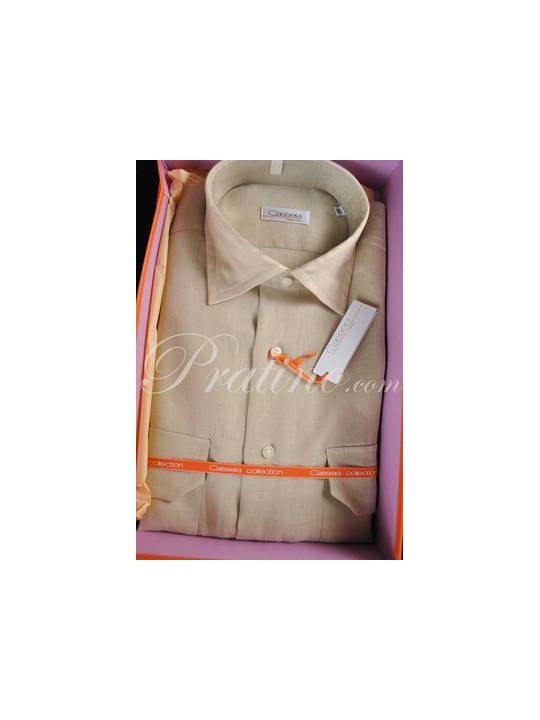 CASSERA French Man Shirt 16 41 Pure Linen Beige -