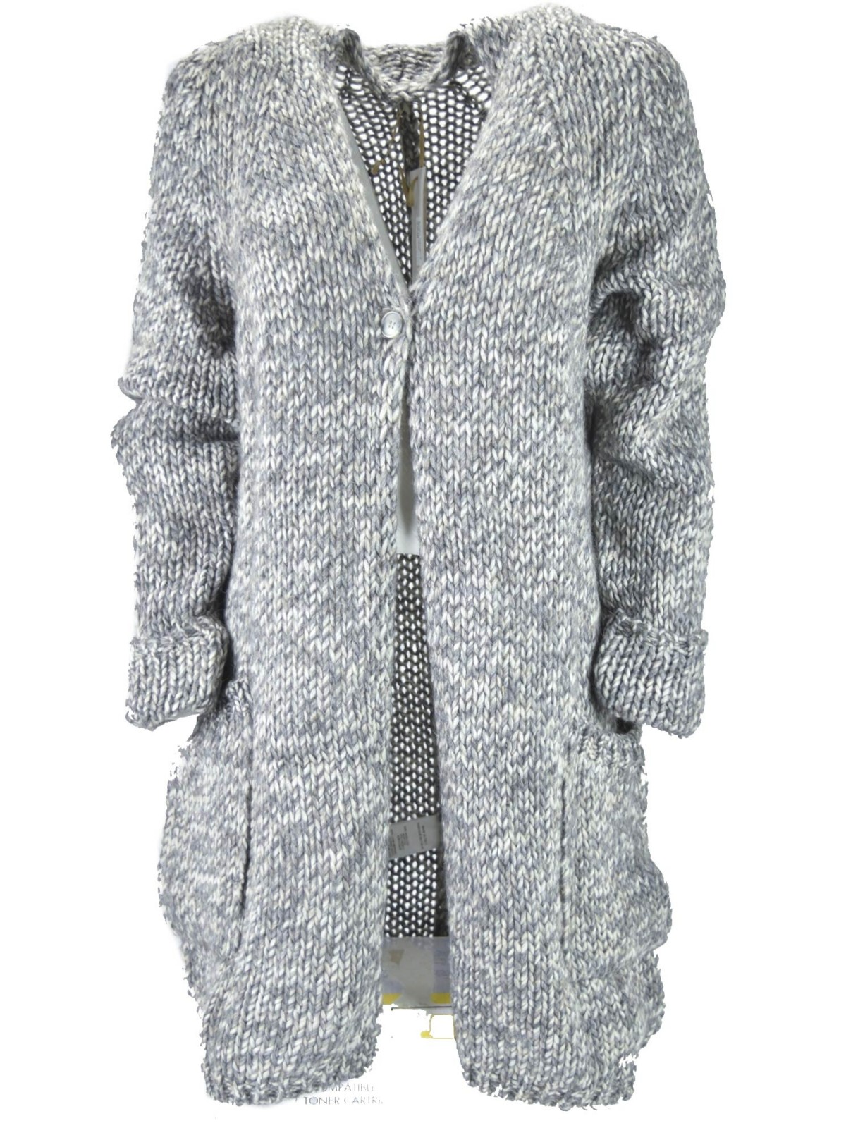 Long Cardigans Sweater Women Light Grey Melange