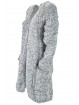 Lange Strickjacke für Damen in Melange Grey