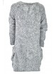 Long Cardigans Sweater Women Light Grey Melange