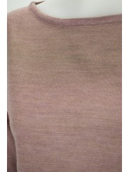 Damen Pullover mit Rundhalsausschnitt Grüne Melange Merinos Wolle - Straight Fit