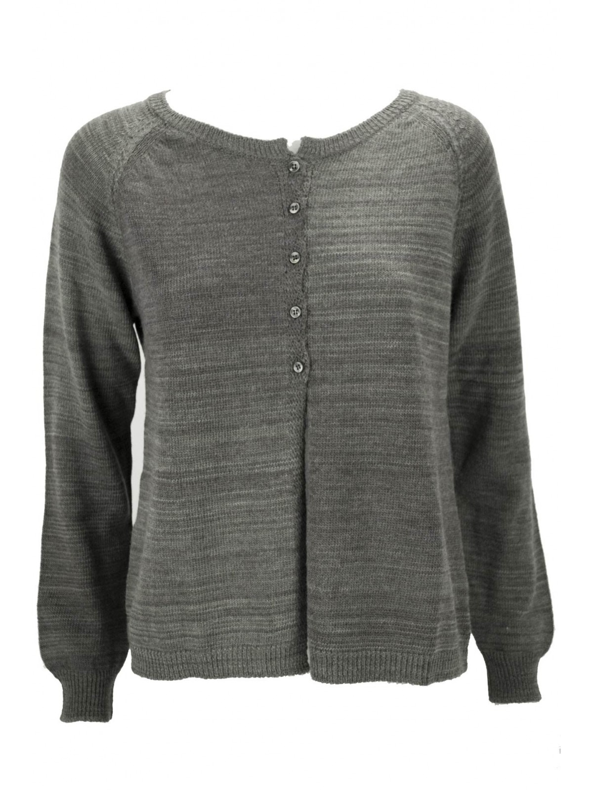 Damen Cardigan Sweater Hellgrau Dark Melange 3 Ply - Slim Fit