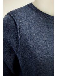 Camiseta de cuello redondo camiseta de Mujer de Luz Azul de Cachemira 2Fili - Ajuste Cómodo