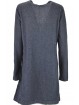 Langer Cardigan-Pullover mit grauem V-Ausschnitt und Rombetti für Damen