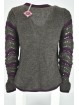 Open Cardigan Sweater für Damen in Kaltbraun und Lila