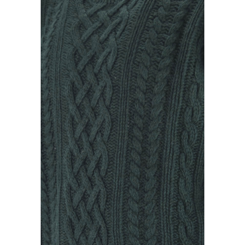 Men's Crewneck Pullover Heavy Wool Knit Braids