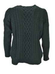 Мужчынскі пуловер з круглым выразам з цяжкіх ваўняных вязаных кос