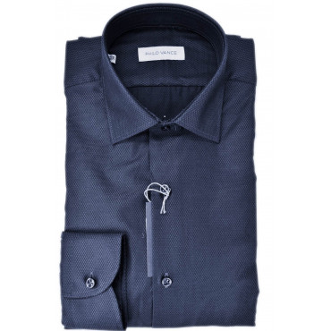 Shirt für Herren dunkelblau Armaturato ohne Brusttasche - Philo Vance - Bagnolo