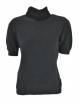 Ladies dress Shirt Black Large, High neck and half sleeves