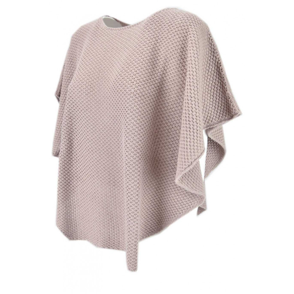 Cloak Poncho Women's Sequins Pink Mohair Wool