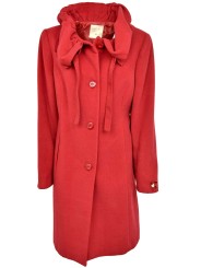 El abrigo Largo Mujer de 50 XXL Rojo de Cuello de Volantes de Georgia y la universidad de Johns