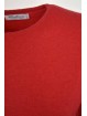 Schlanker Pullover aus rotem Rundhalsausschnitt aus Kaschmir und Seide mit Damen