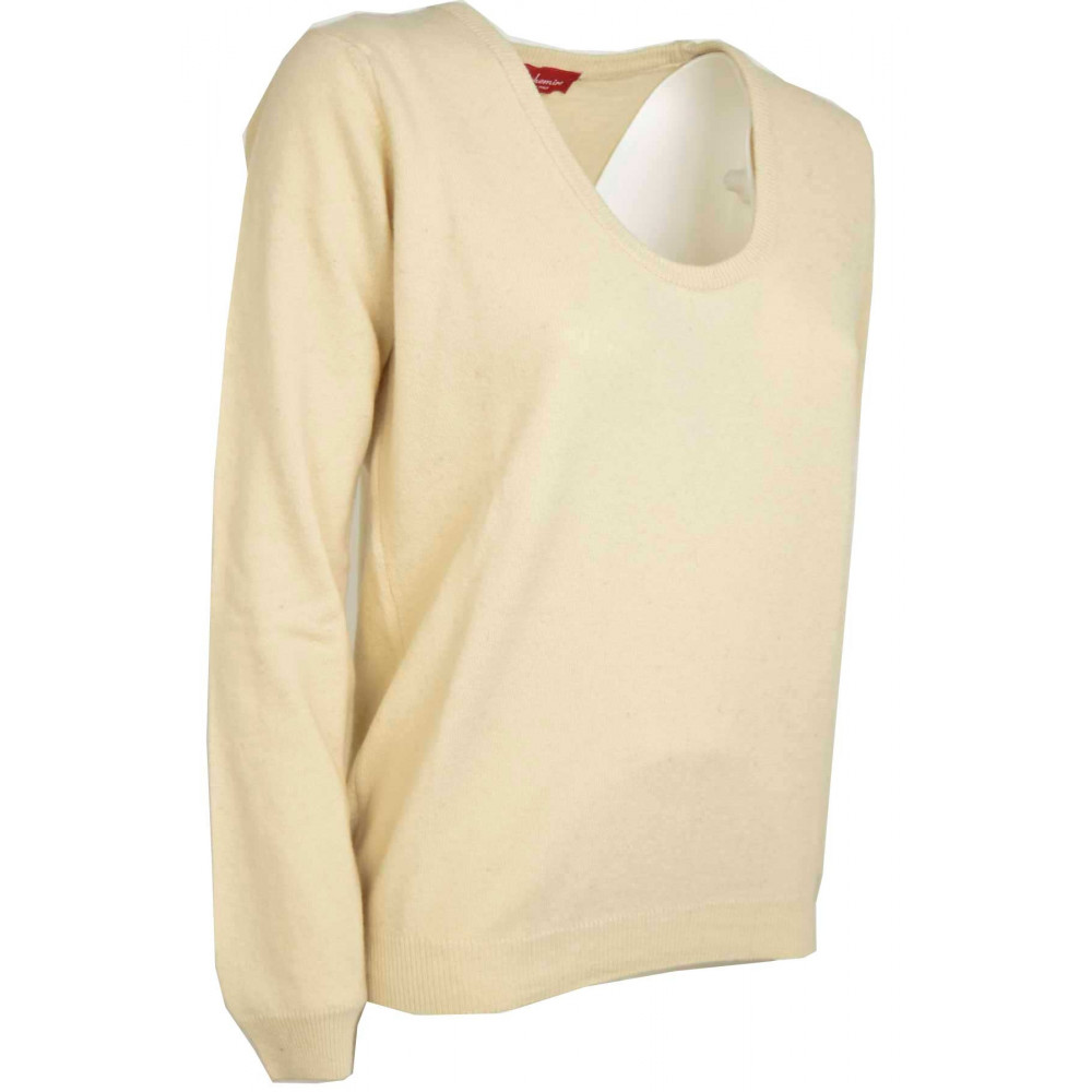Lady Wide Round Neck Sweater - Slim Fit