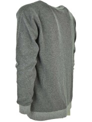 Dubbelkleurige herensweater met V-hals - Wol en kasjmiermix