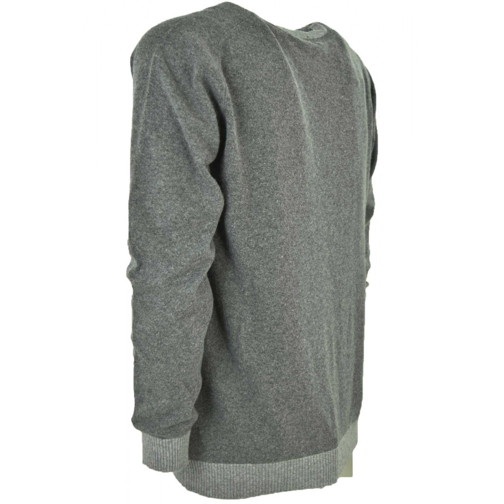 Dubbelkleurige herensweater met V-hals - Wol en kasjmiermix