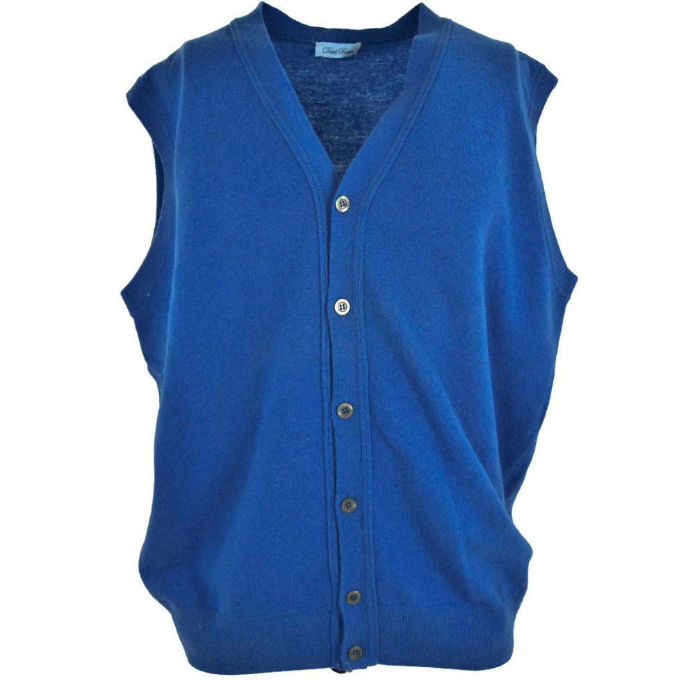 Bluette Men's Vest with Buttons Pure Wool Geelong Knit