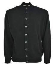 Heren Bomber Vest Sweater Knopen 100% Pure Geelong Wol