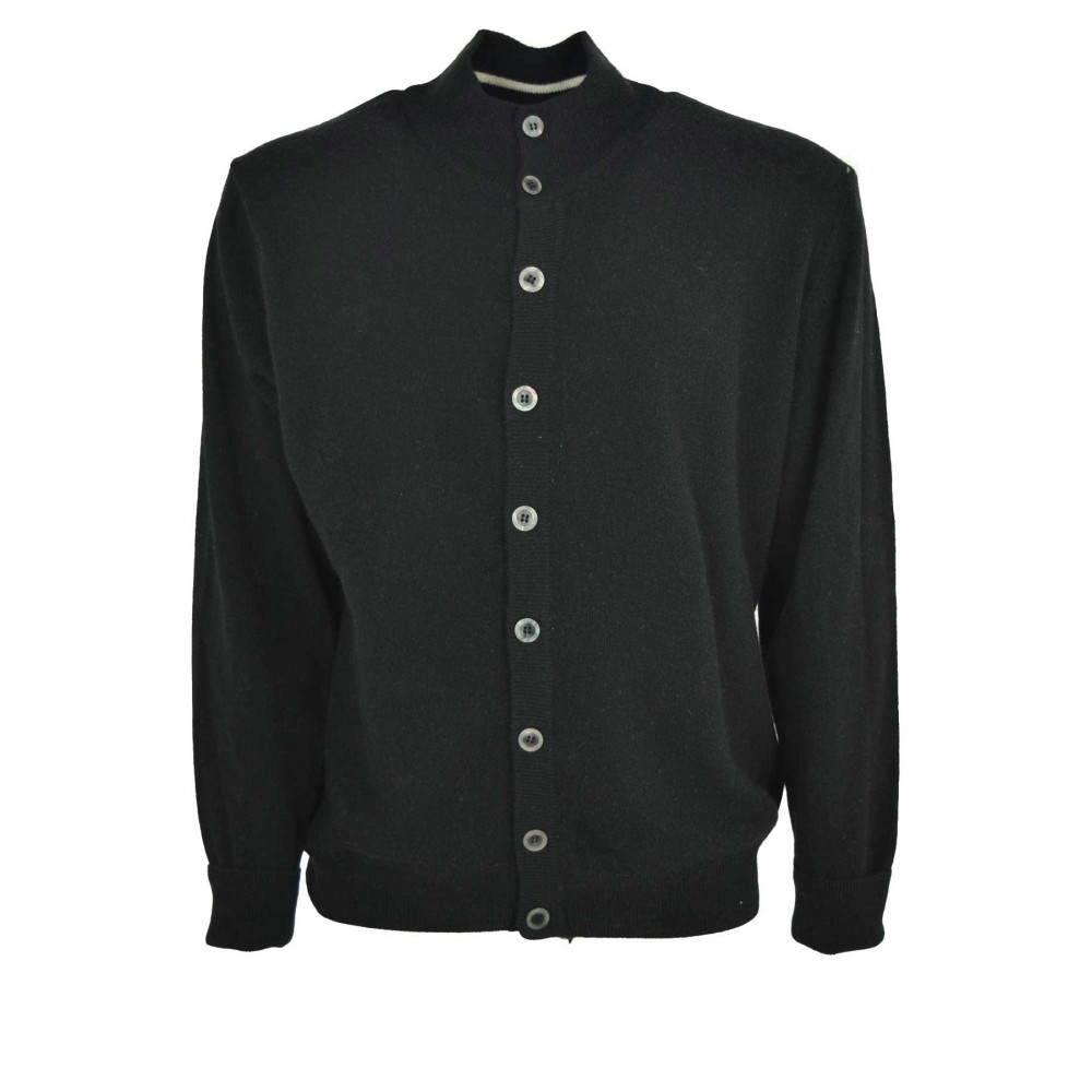 Heren Bomber Vest Sweater Knopen 100% Pure Geelong Wol
