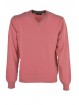 Roze heren pullover met V-hals - 2Fili Cashmere Blend