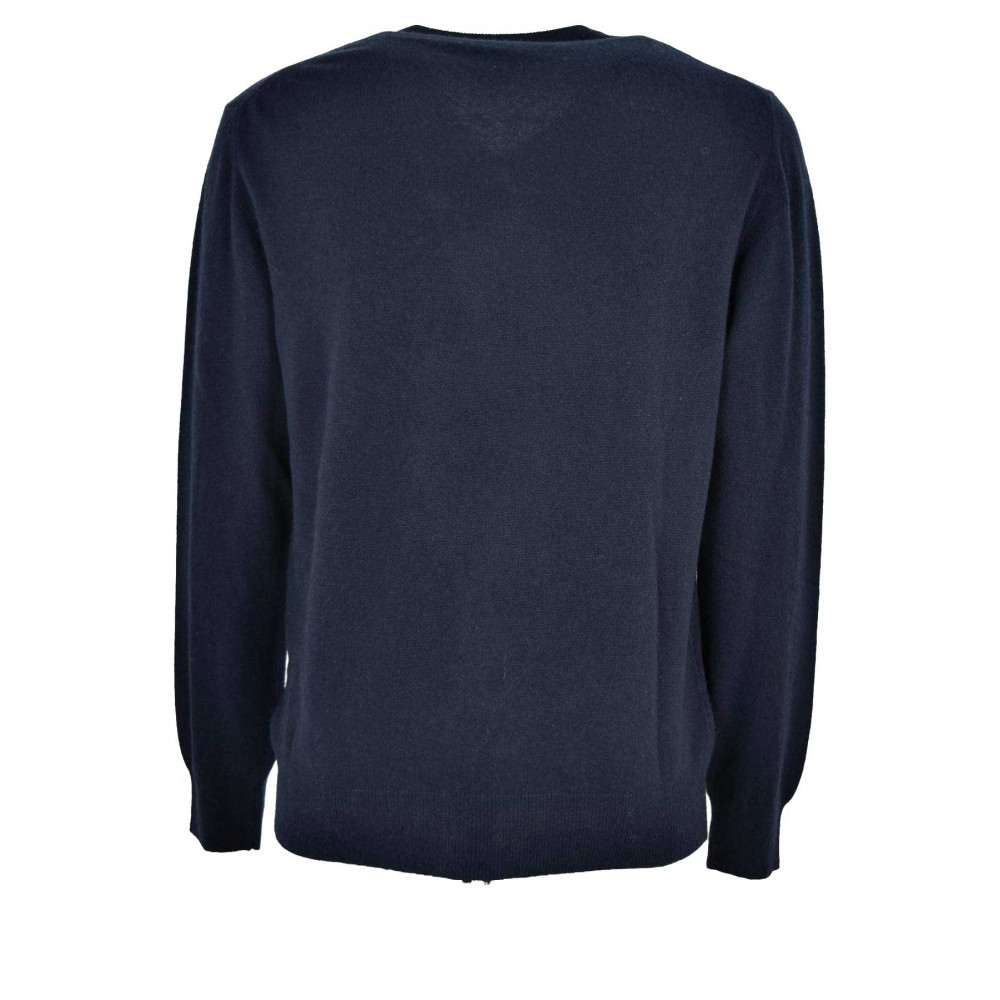 Men's Classic V-Neck Pullover Mixed Cashmere Wool Thin Knit 2 Yarns