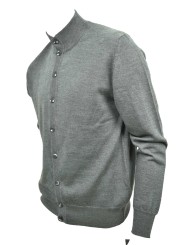 Herensweater met bomberknopen - Zuivere fijne wol