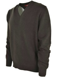 Мужчынскі пуловер з V-вобразным выразам, сярэдняга памеру з чыстага кашміру, 4 ніткі
