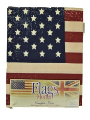 Completo Lenzuola Bandiere Flags Stelle USA UK Puro Cotone - Morfeo