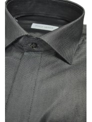 Stylish Shirt Man Ceremony Dark Grey Shiny Cuff Cufflinks - Philo Vance - Algiers