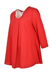 Amplia Blusa de las Mujeres Rojas de Crepé - Elegante