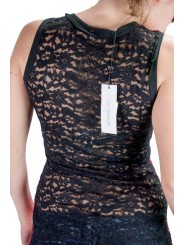 Top Camisole Sequins - Back lace black