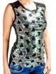 Camisole Sequins Hearts - Back lace black