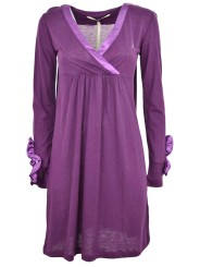 Dress Woman Purple Tintaunita wide V-neckline