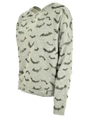 Kapuzenjacke Mädchen Fledermäuse hintergrund Grau, innen aufgerauhter Baumwolle