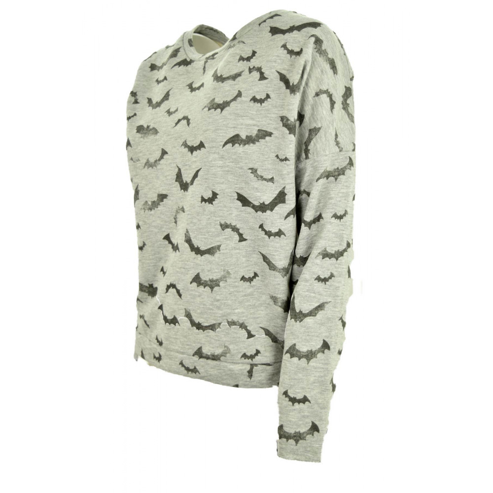Kapuzenjacke Mädchen Fledermäuse hintergrund Grau, innen aufgerauhter Baumwolle