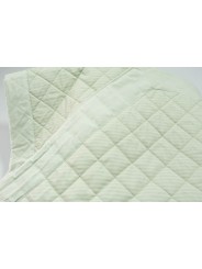 Quilted bedspread Double Light Green Stripes Percale Cotton 270x270 - channeled and quilted 2 Squares