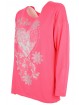 Jersey Woman Coral Pink Dress Large - Long Sleeves