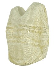 Mesh Woman sleeveless Vest Ivory Gold - Pure Cotton