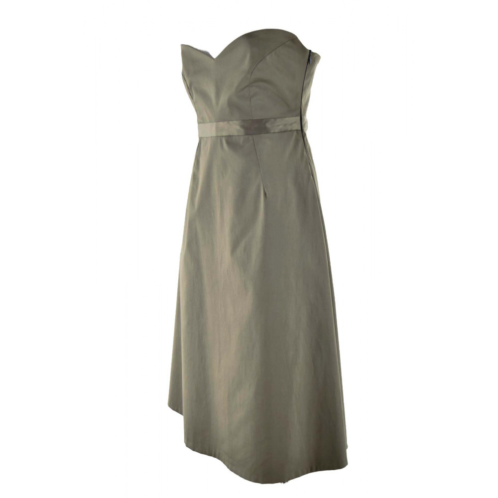 Elegantes trägerloses Tortora-Kleid für Frauen aus Baumwolle - kleine Mängel auf Lager