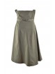 Elegant Woman Tortora Strapless Dress in Cotton - small defects in stock