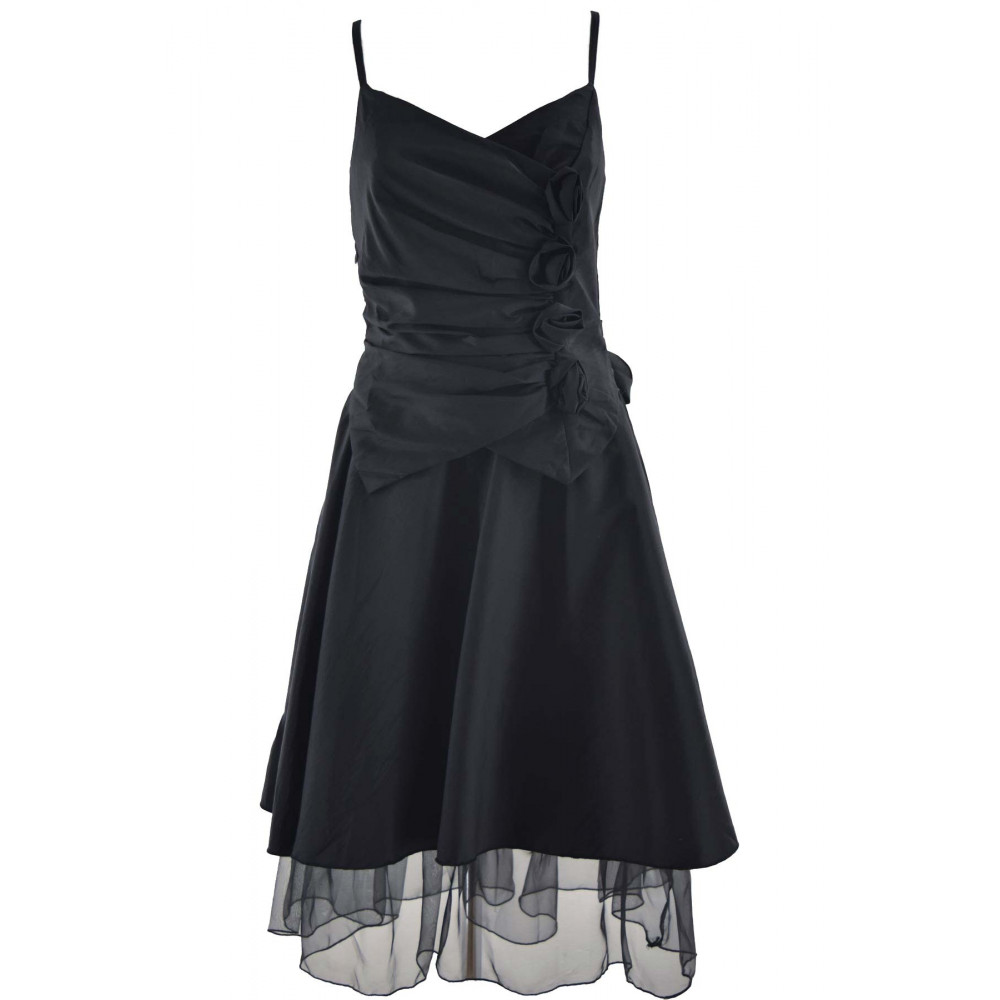 Elegant Woman Black Taffeta Dress - Regina Schrecker