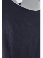 Vestido tubo 42 de lino piqué azul - modelo de muestra