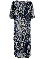 Robe pour femme grande taille en jersey de viscose à motifs bleu et blanc