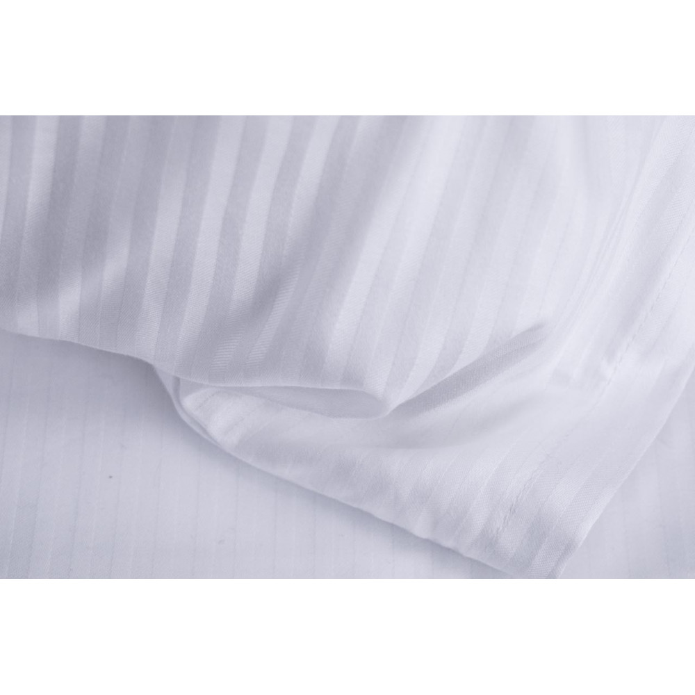Bettwäsche Luxus-Satin Baumwolle-Zeilen-Weiß