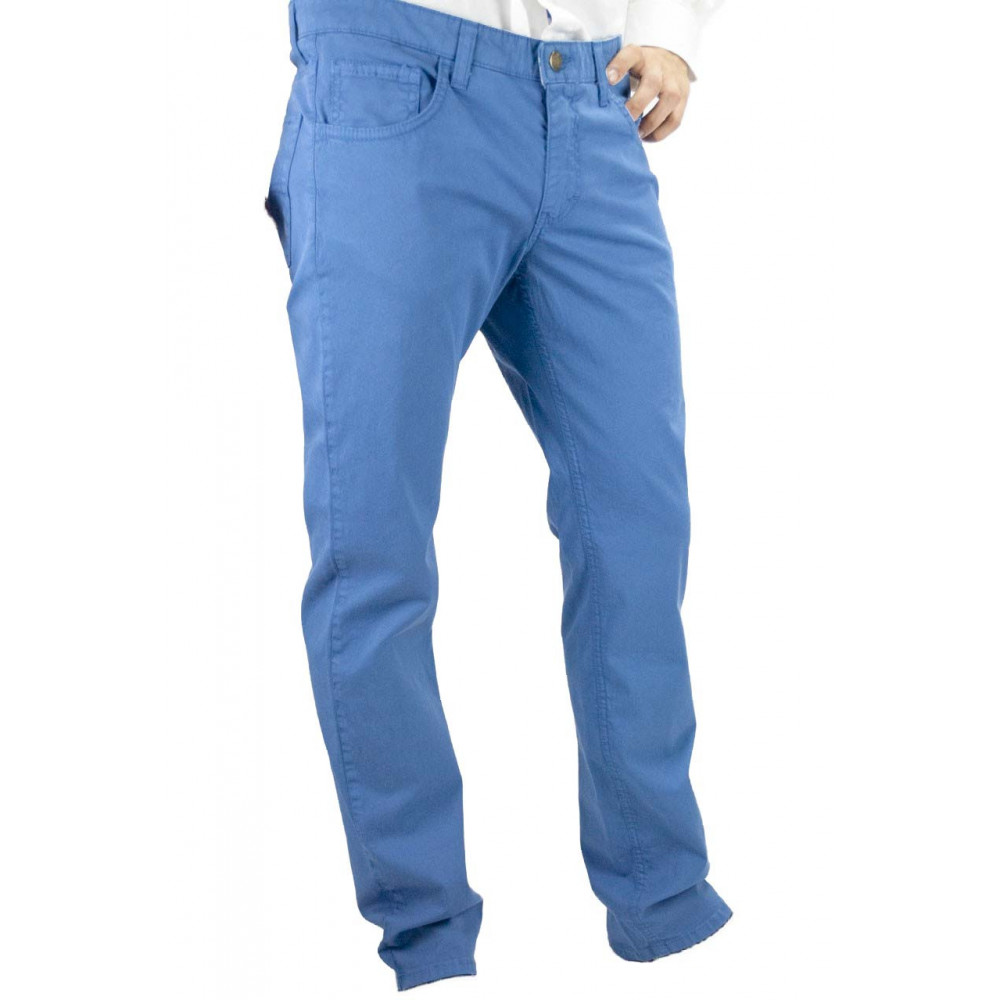 Pantaloni Uomo Slim Casual 5 Tasche Cotone Primavera Estate