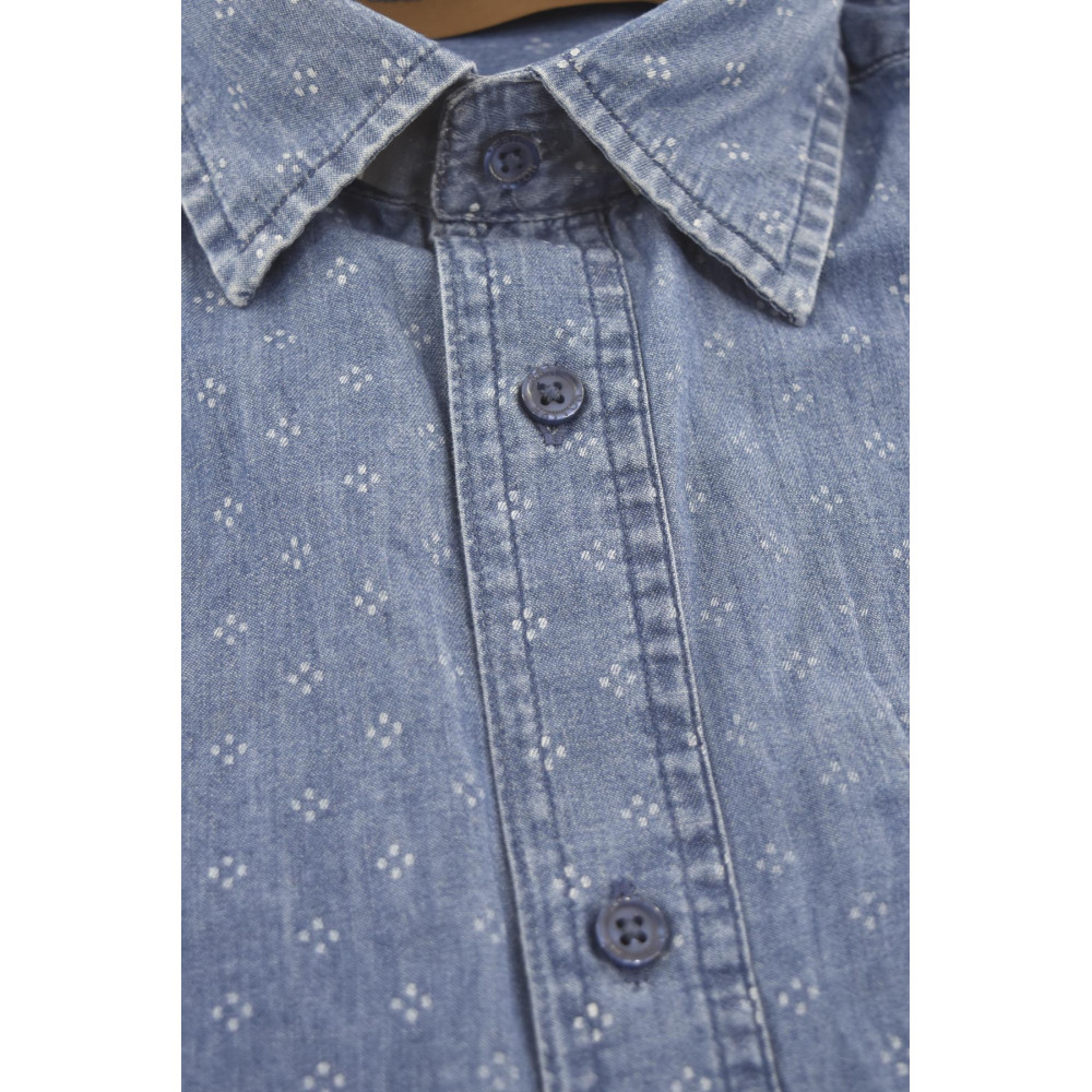 Men's shirt Jeans small geometric pattern