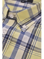 Camisa clásica de hombre con botones en popelina a cuadros escoceses - Grino