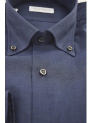 Button Down Men's Shirt Poplin Filafil - Philo Vance - Cornflower